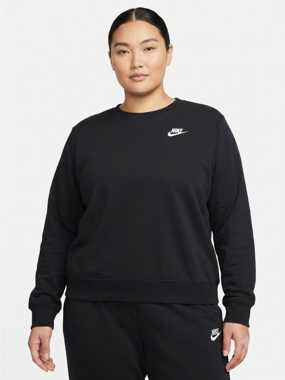 Nike Sportswear Club Fleece Women's Crew-Neck Sweatshirt 2X Black